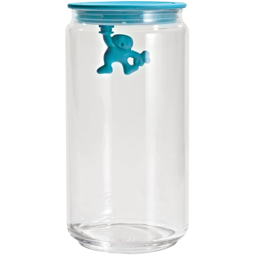 A di Alessi Gianni Glass Jar, Blue Lid, 140 cl, (AMDR06 AZ)