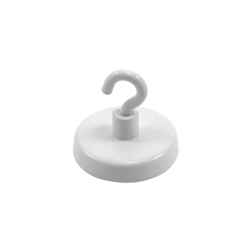 Magnet Expert 32Mm Dia Ferrite White Painted Clamping Magnet With M4 Hook - 7.3Kg Pull 5060185928204