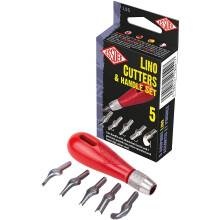 Essdee Five Lino Cutters and Handle Set (Lino Cutter Styles 1 to 5)