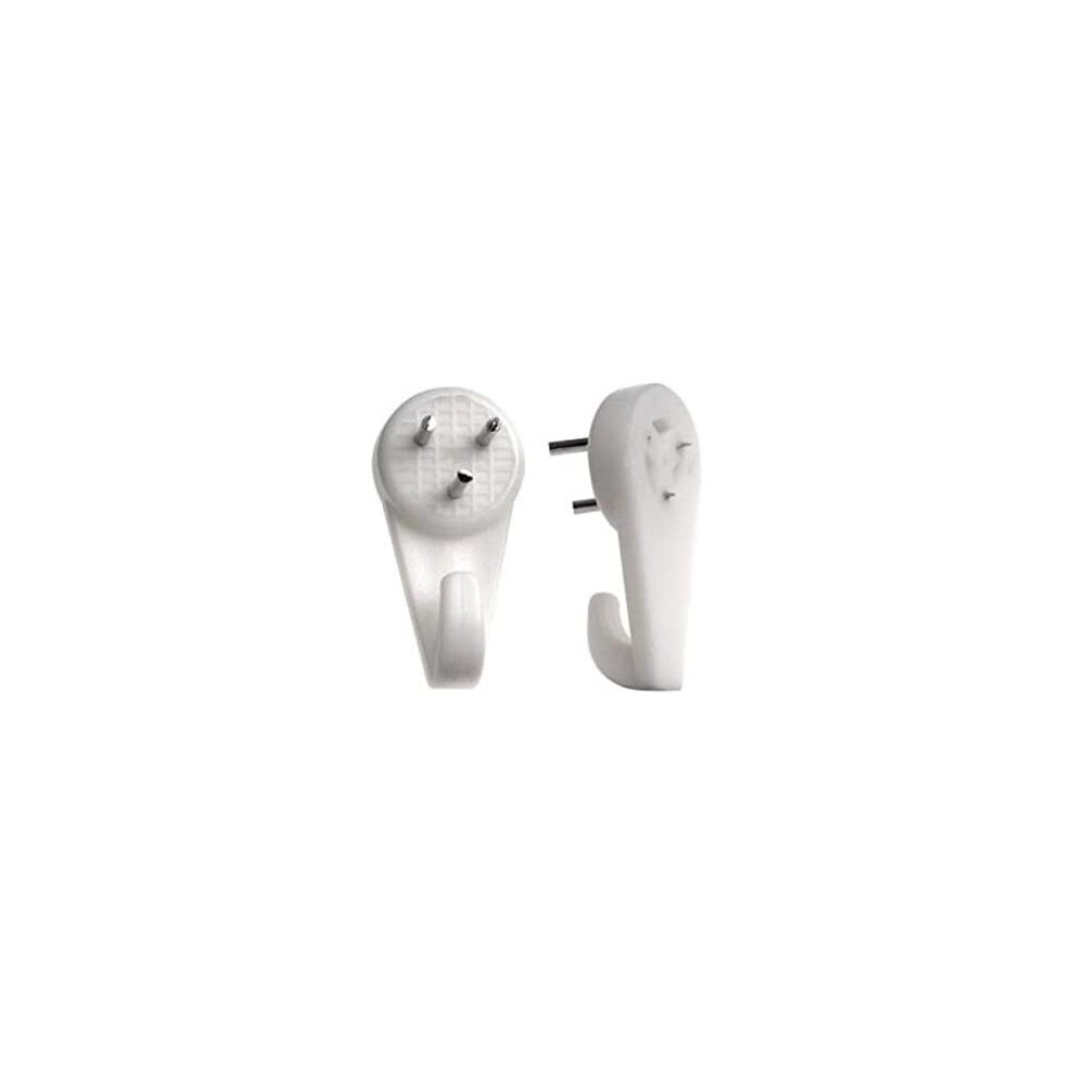 Merriwayâ® Bh00093 Medium 30Mm (1.3/16 Inch) White Nylon Non-Trace Hardwall Drywall Picture Hanger Hook - Pack Of 20 5013249299499
