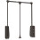 Emuca 7086213 Pull-Down Hanging Wardrobe Rail, Adjustable 600-830mm, Moka Painted Finish 1