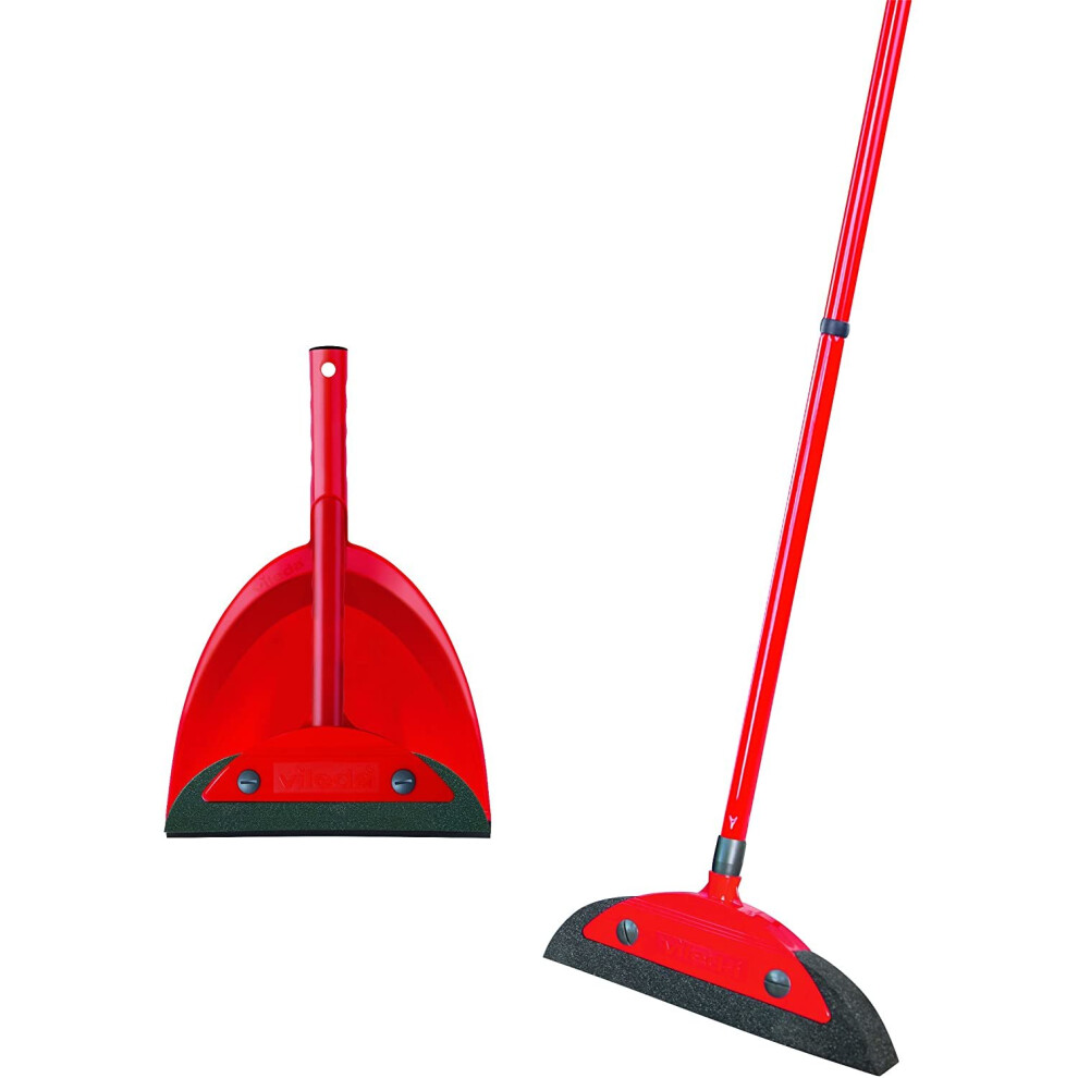 Vileda 158736Â Super Classic Broom with Triangular Handle and Super Duster Classic Sweeping Set Broom SetÂ ÂÂ Red, 16Â x 49Â cm