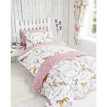 Horses Animals Girls Single Quilt Duvet Cover & Pillowcase Bedding Bed Set New