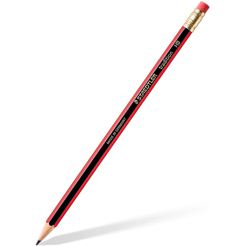 Staedtler Staedtler Tradition 112 Pencil with Eraser Tip HB (Pack of12) 1
