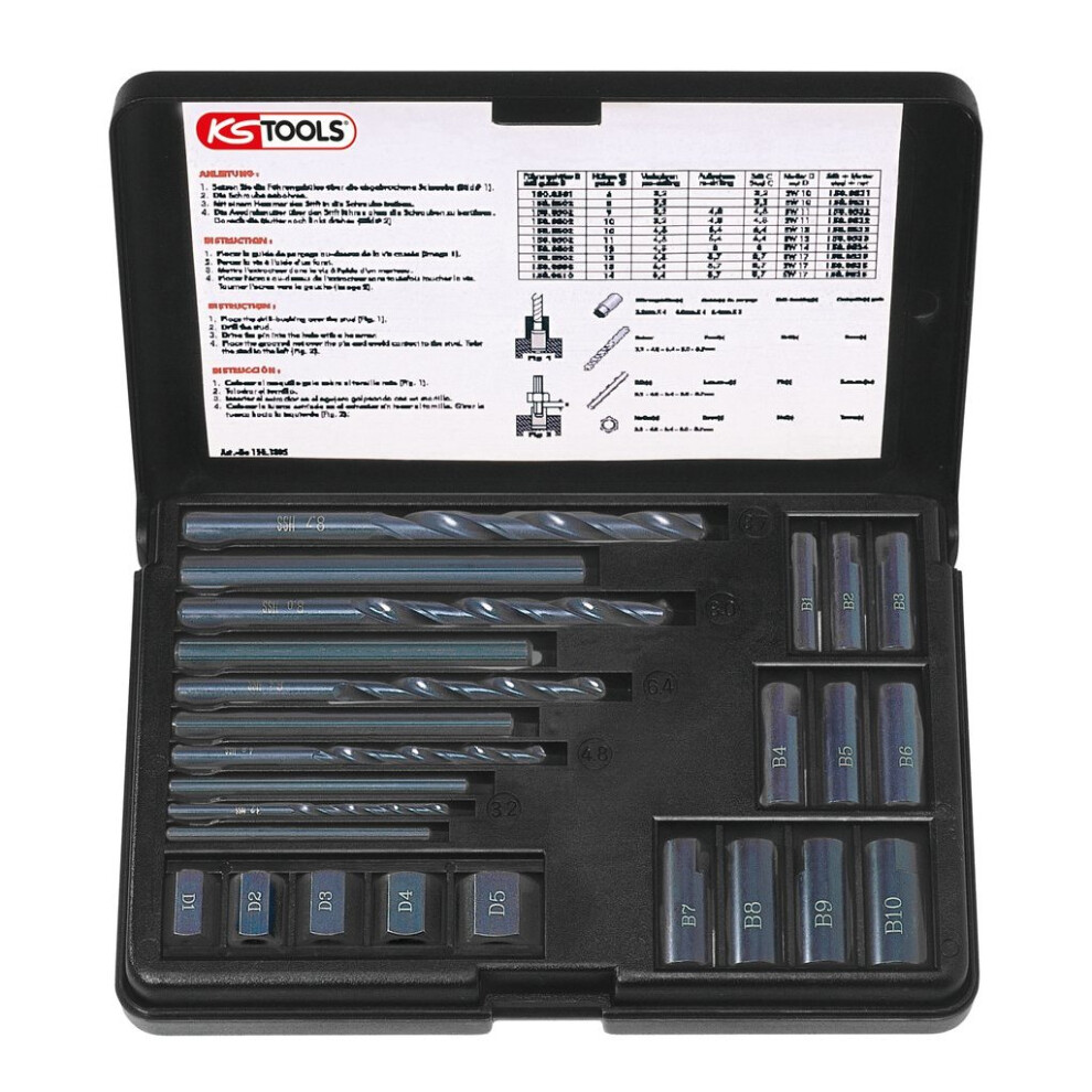 Ks Tools 150.1305 Stud Extractor Set, 25 Pcs 4042146020708