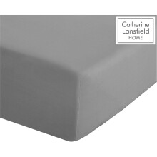 Catherine Lansfield Easy Iron Percale Super King Extra Deep Fitted Sheet Grey