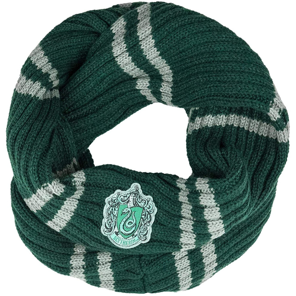 Cinereplicas - Harry Potter - Infinity Scarf - Ultra soft - Officially licensed - Slytherin - 190 cm - green & Grey