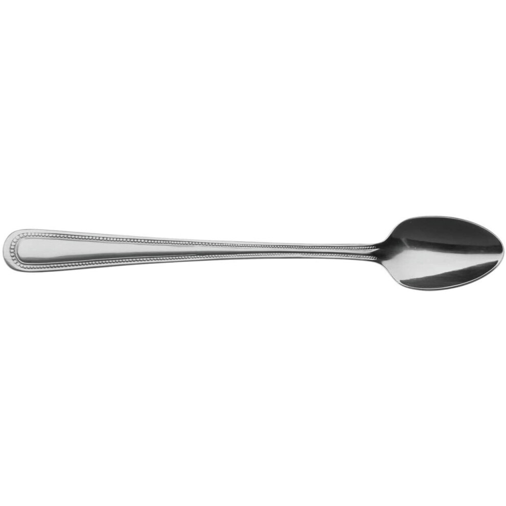 Classic Bead Soda Spoons, 18/0 Stainless Steel, Mirror Finish - Everyday Parish Cutlery (Pack of 12)
