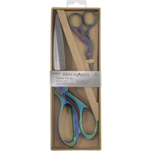 Milwards Premium Gift Set-Includes Dressmaking Shears and Stork Embroidery Scissors, Gold, 20cm and 9.5cm