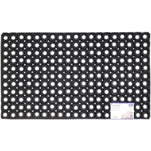 JVL Rondo Heavy-Duty Rubber Ring Outdoor Door Mat, Black, 50 x 100 cm – Durable, Easy-Clean Entrance Mat