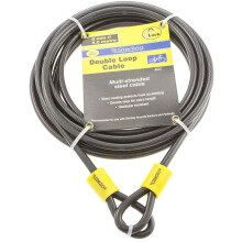 Sterling 850C 8mm x 5m Double Loop Vinyl Coated Multi-Stranded Braided Steel Cable with Self Coiling-Black, 8mm x 5000mm