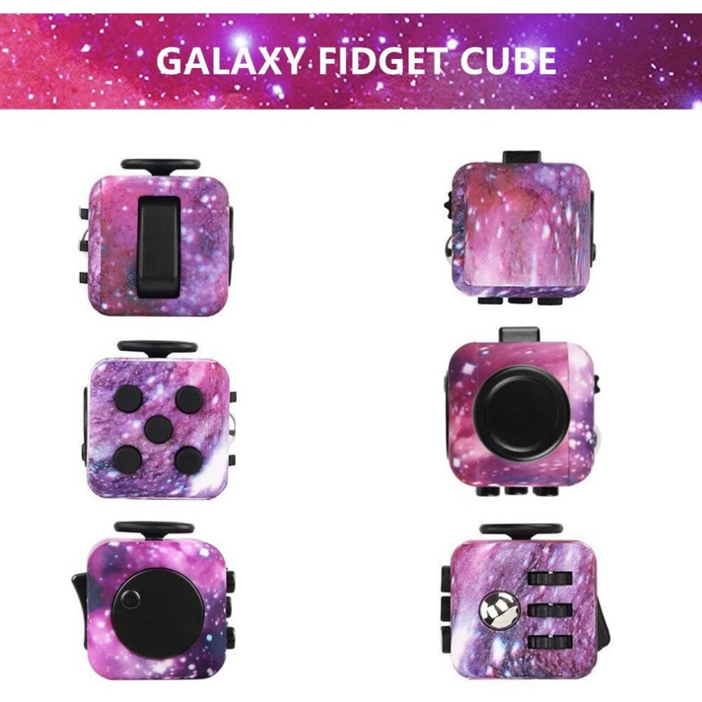 Pachock Galaxy Fidget Toy Cube Toy with Click Ball, Anti-anxiety