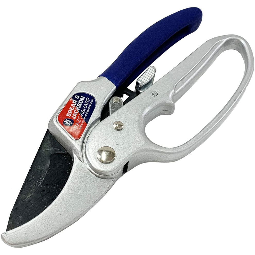 Spear & Jackson Razorsharp Ratchet Anvil Secateurs, Silver