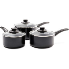 Kitchen Stories CC002623-001 Searsmart Non-Stick 3-Piece Saucepan Set 16 cm, 18 cm and 20 cm, Aluminium