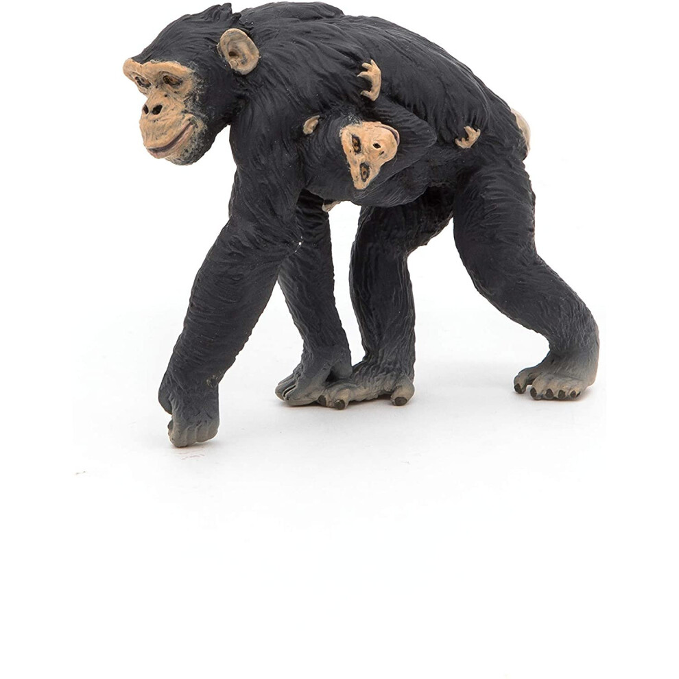 Papo -Dipinta A Mano- Figurina-Fauna Selvatica -Chimpanzee Con Cucciolo-50194-Collezione -Adatto A Bambini E Bambine - A Partire Dai 3 Anni Di Età-image