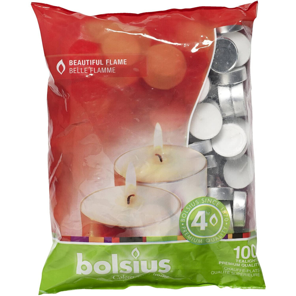 Bolsius Hour Burning Tealights, Bag '100' Size 4