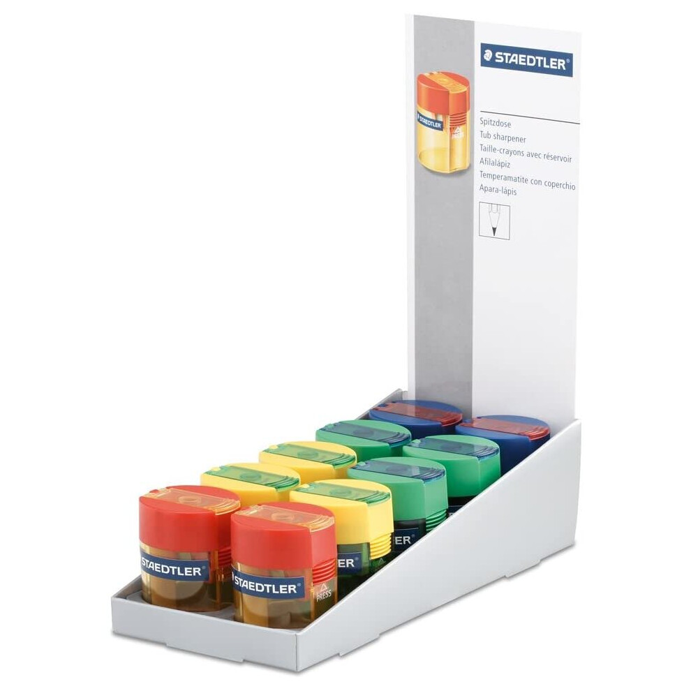 Staedtler Round tub single sharpener 511 006 asst colours pack 10