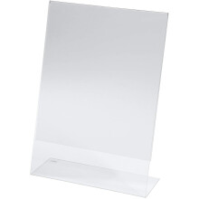 SIGEL TA210 Sign Holder, Slanted, for A4, Single-Sided Presentation, Acrylic, Transparent, 1 pc.