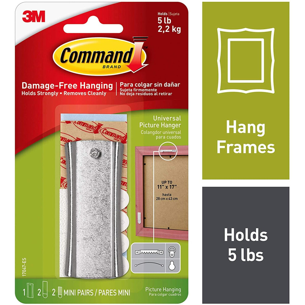 3M Command 17047 Sawtooth Metal - Sticky Nail And Stabiliser Strips - Pack Of 1 Silver