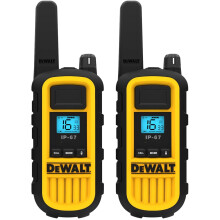 DeWalt DXPMR800 Heavy Duty Professional Walkie Talkie PMR Radio with Up to 15 Floors/10km Range, License Free-Black and Yellow, Black & Yellow, 2 Pack