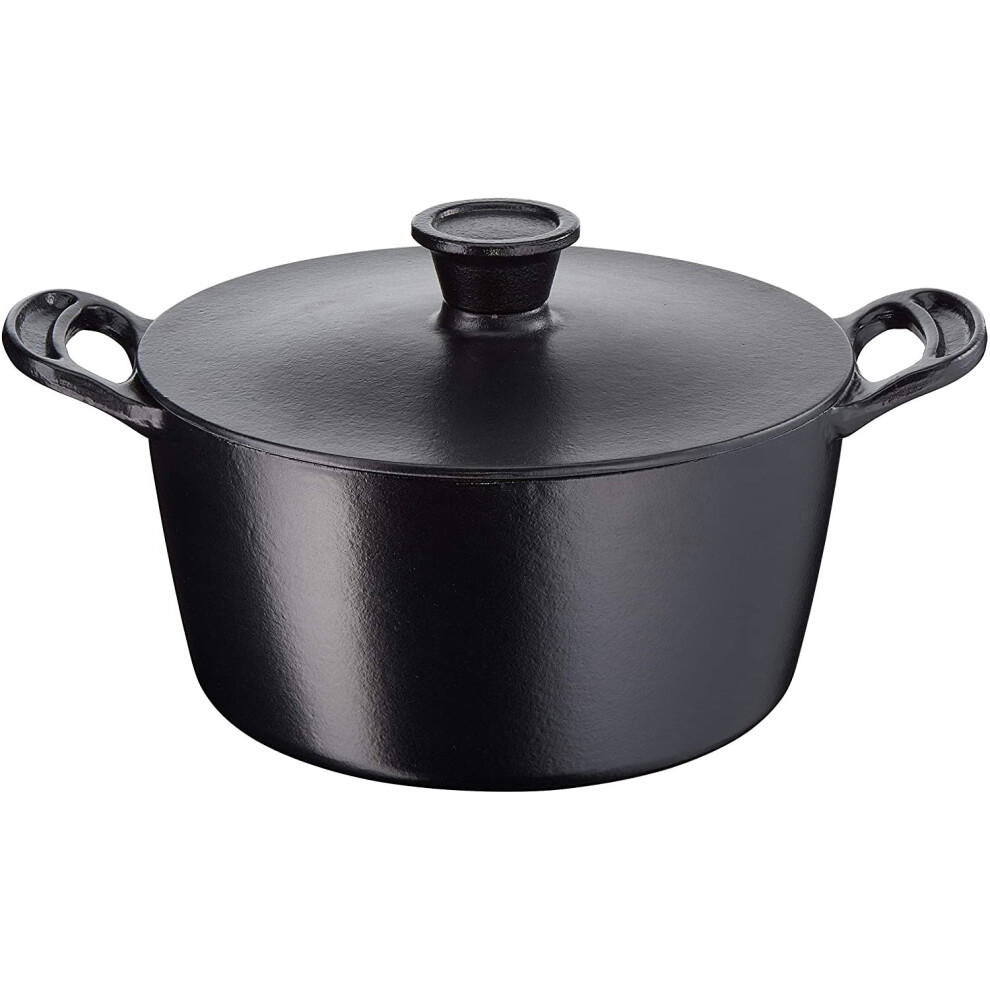 Tefal Jamie Oliver Cast Iron Casserole Dish with Lid, Stewpot, 24cm, 4.7 liters, E2124614