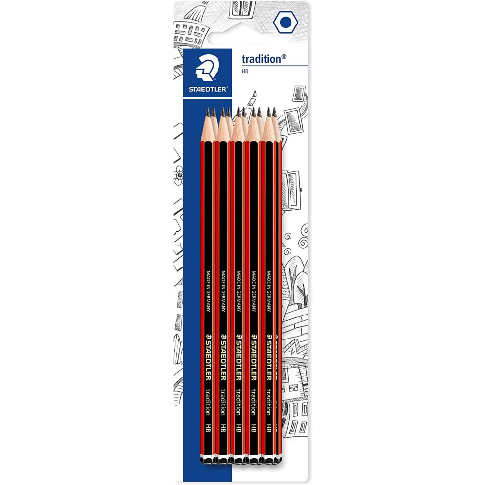 Staedtler 110Hbbk10d Tradition Hb Pencils - Blister Card Of 10