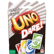 UNO Dare-kortspil - Inkluderer familieudfordringer, Show-Off-udfordringer og Daredevil-udfordringer, 112 kort, flerfarvet