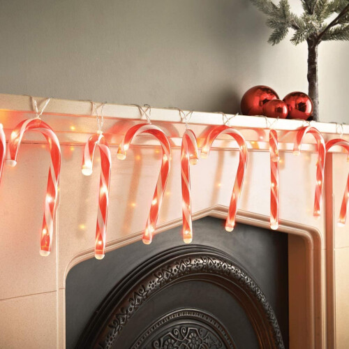 The Christmas Workshop 70039 10PC Candy Cane LED Decoration String Lights 2