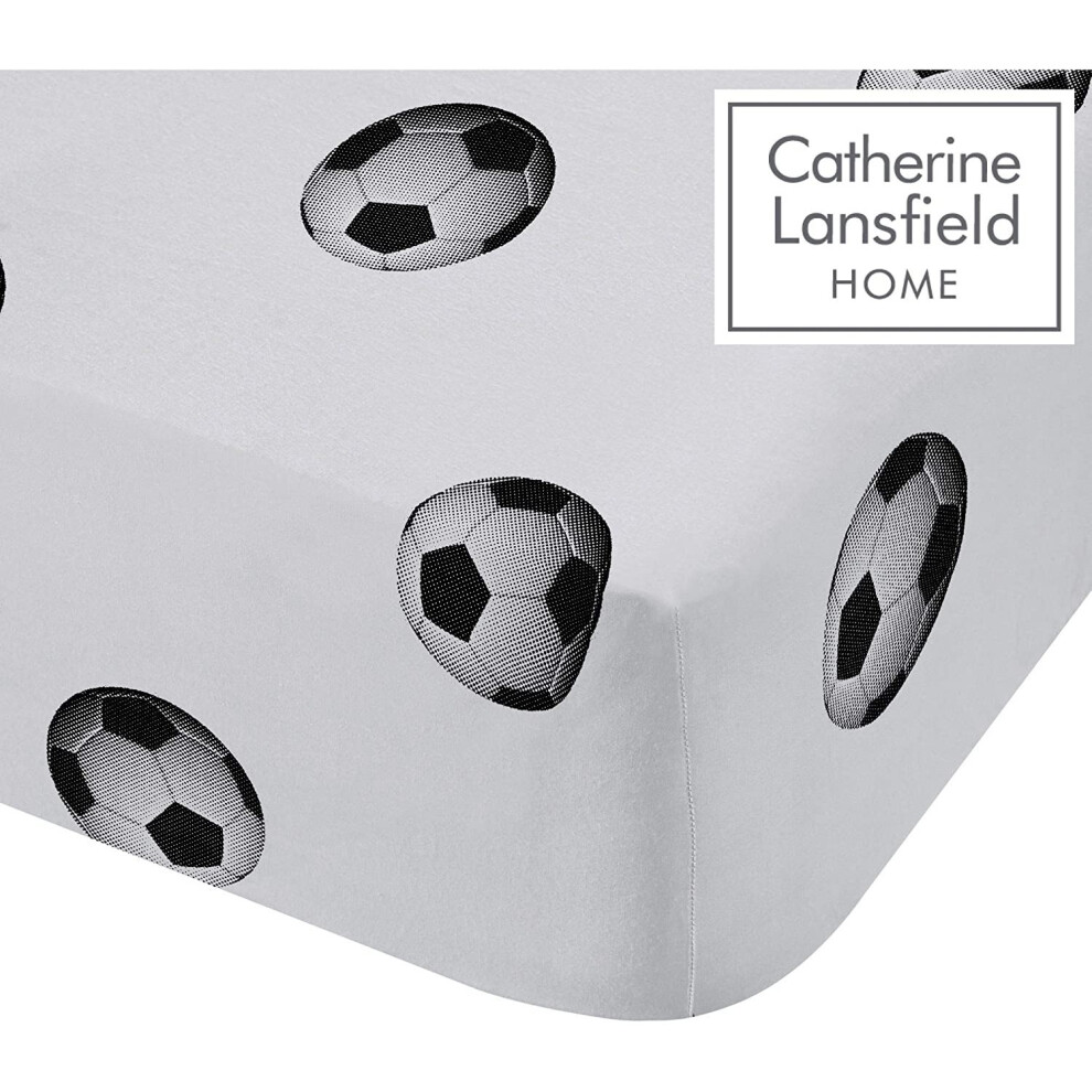 Catherine Lansfield Football Easy Care Double Fitted Sheet Multi