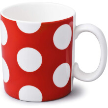 WM Bartleet & Sons 1750 T352R Traditional One Pint Porcelain Mug/Cup, 1pt/568ml Red, Dotty