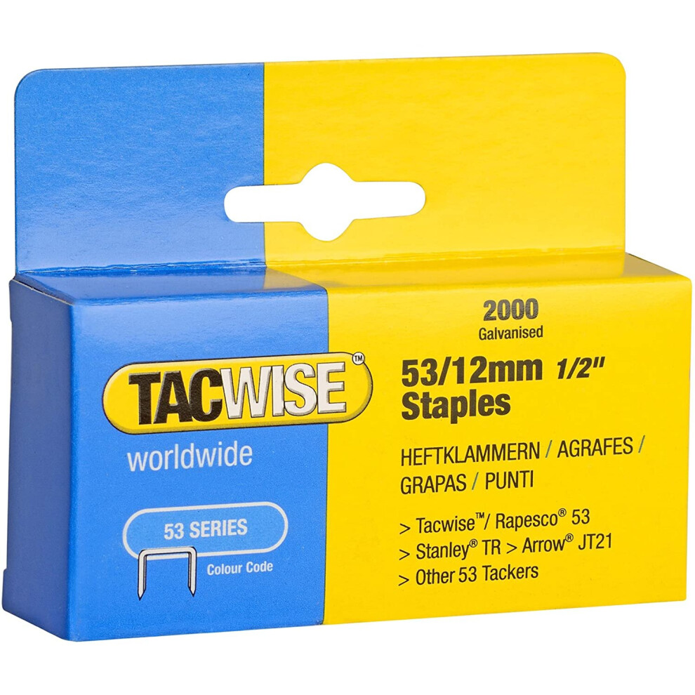 Tacwise Type 53/12mm Staples for Staple Gun (2000)