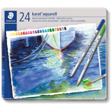 Staedtler karat aquarell watercolour pencils tin set of 24 assorted colours