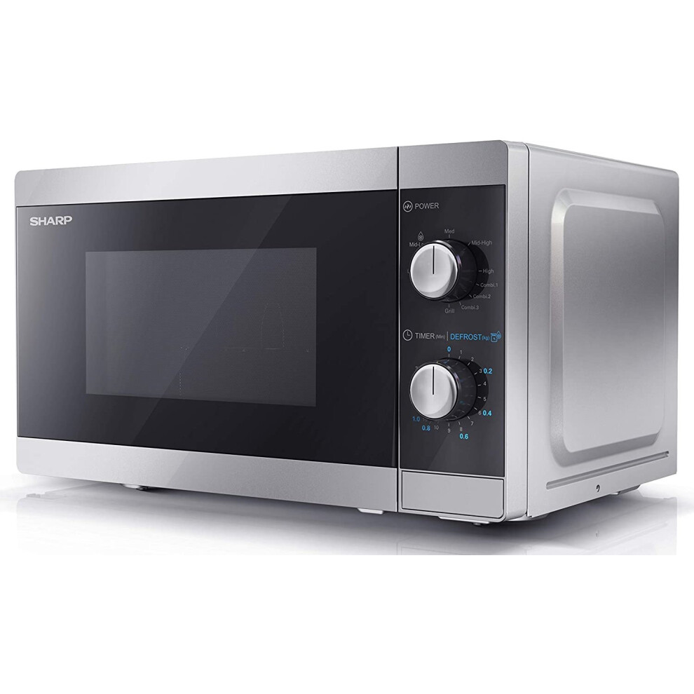 Sharp Yc-Mg01u-S 20L 800W Microwave With 1000W Grill - Silver Black