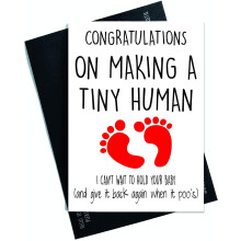 New Baby Card Congratulations Card Making A Tiny Human New Mum Card, New Dad Card, Baby Girl, Baby Boy New Parents Cards Friend Cards PC188