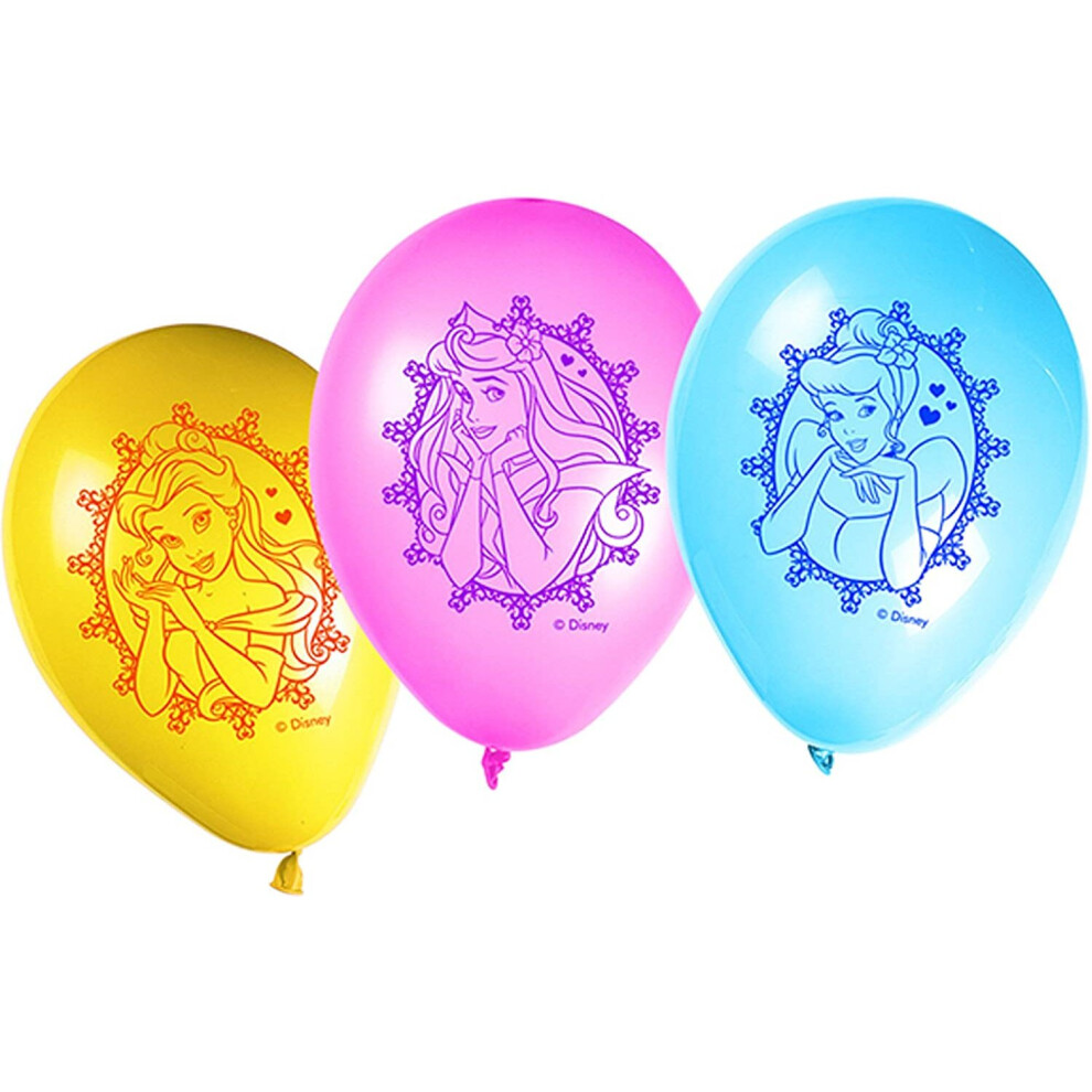 Unique Party 71645 - 11' Latex Glamour Disney Princess Balloons, Pack of 8