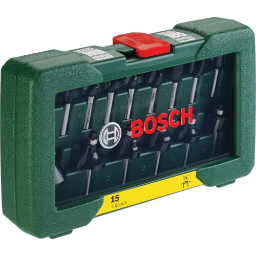Bosch Bosch DIY 15tlg. Fräser-Set HM (1/4'-Schaft) 1