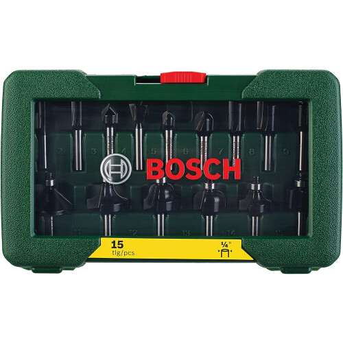 Bosch Bosch DIY 15tlg. Fräser-Set HM (1/4'-Schaft) 2
