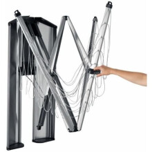 Brabantia WallFix Wall-Mounted Retractable Washing Line with Matt Steel Storage Box, 24 m - Silver