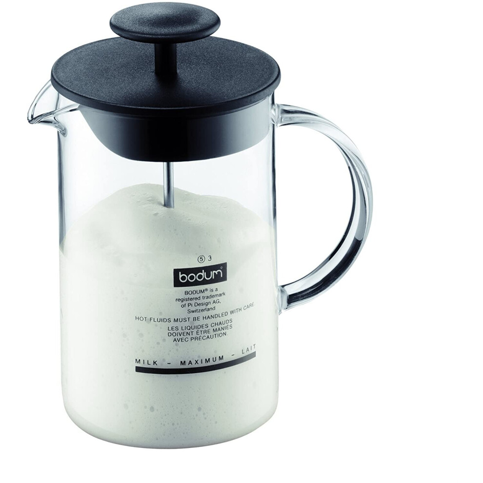 New Bodum 1446-01 Latteo Milk Frother, Borosilicate Glass - 0.25 L, / Transparent Black
