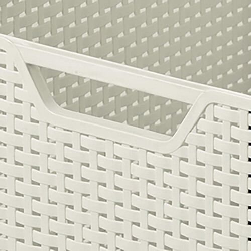 Curver Curver Style Large Rectangular Storage Basket, Vintage White, 30 Litre 2