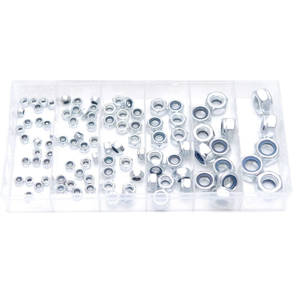 Rolson 61288 Locknut Assortment - 100 Pieces