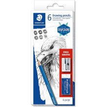 Bleistiftgraphit - STAEDTLER - Mars Lumograph - Pack mit 6 - 2 mm - 6 verschiedene Härtegrade