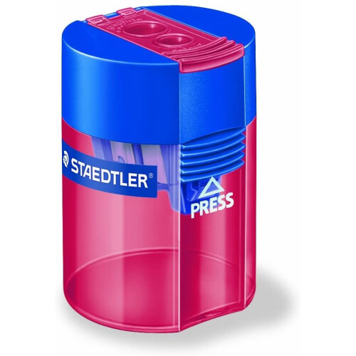 Staedtler Staedtler 512 006 Round Tub Double Sharpener - Assorted Colours, Pack of 10 2