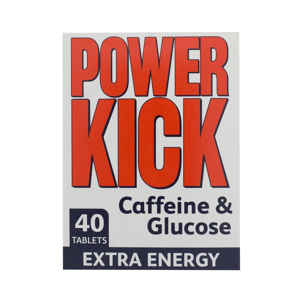 Power Kick Tablets Cafeine & Glucose Extra Energy 40 Tablets