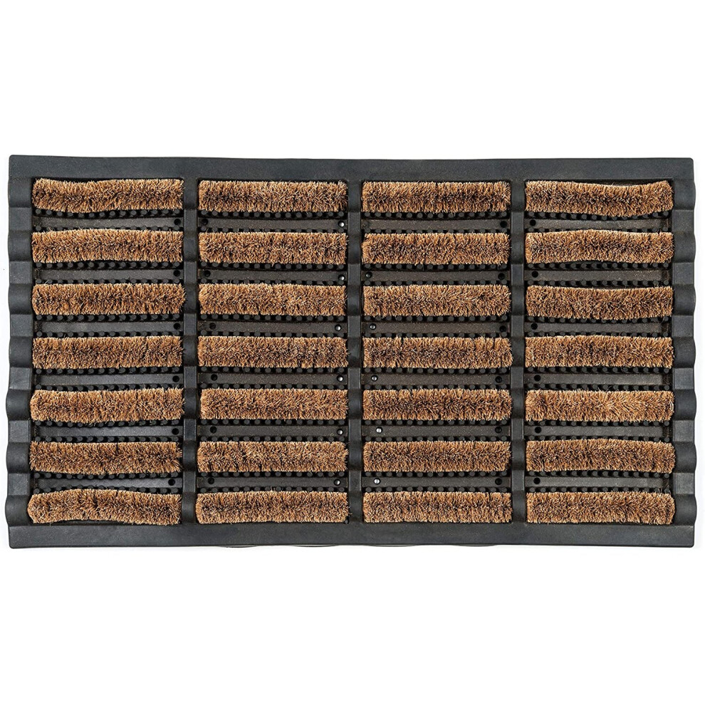 OCCO Karlstad 40cm x 70cm Outdoor Heavy Duty Doormat I Coir Rubber Backed Doormat I Non Slip Mud Doormat I Outside Door Mat