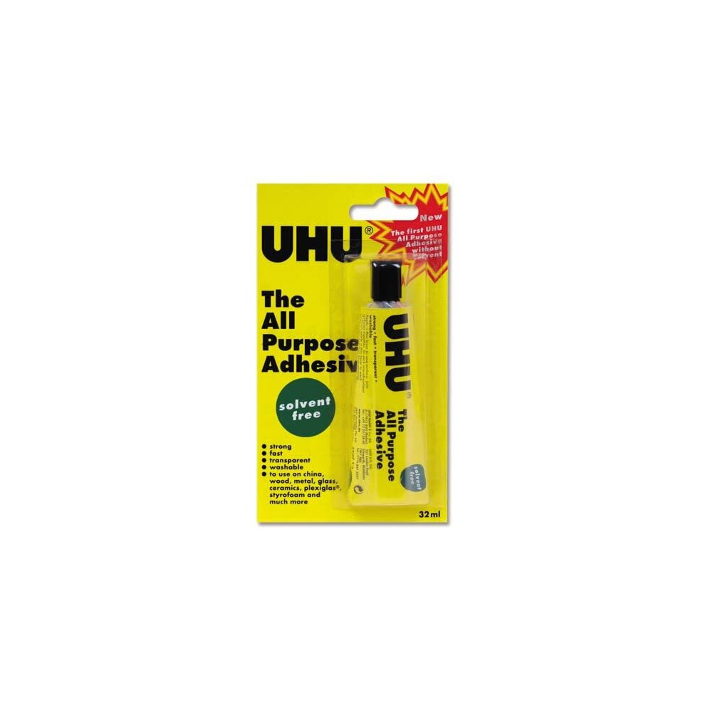 Uhu All Purpose Glue Strong Solvent-Free Washable 32Ml Ref 44931