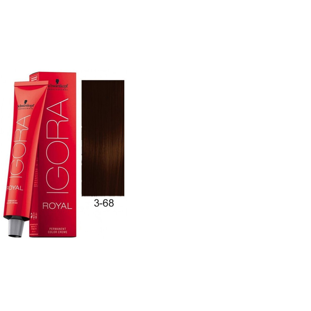 (3-68 Dark Brown Chocolate Red) Schwarzkopf Royal Igora Dark Brown Chocolate Red-image-OPC-P5W62WB-NEW