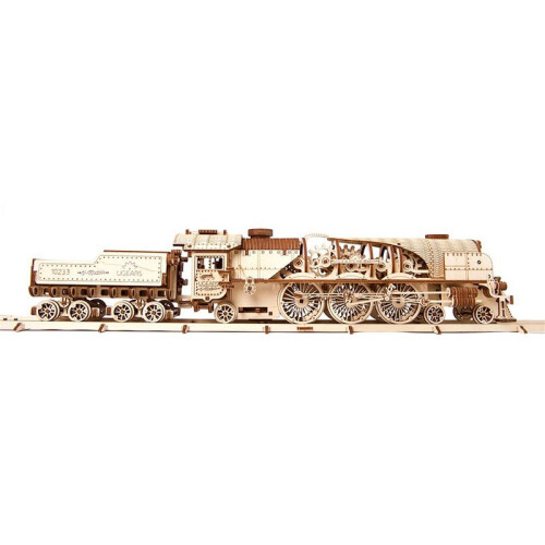 Maquete de madeira: Trem a Vapor V-Express com tensionador, modelo mecânico 2