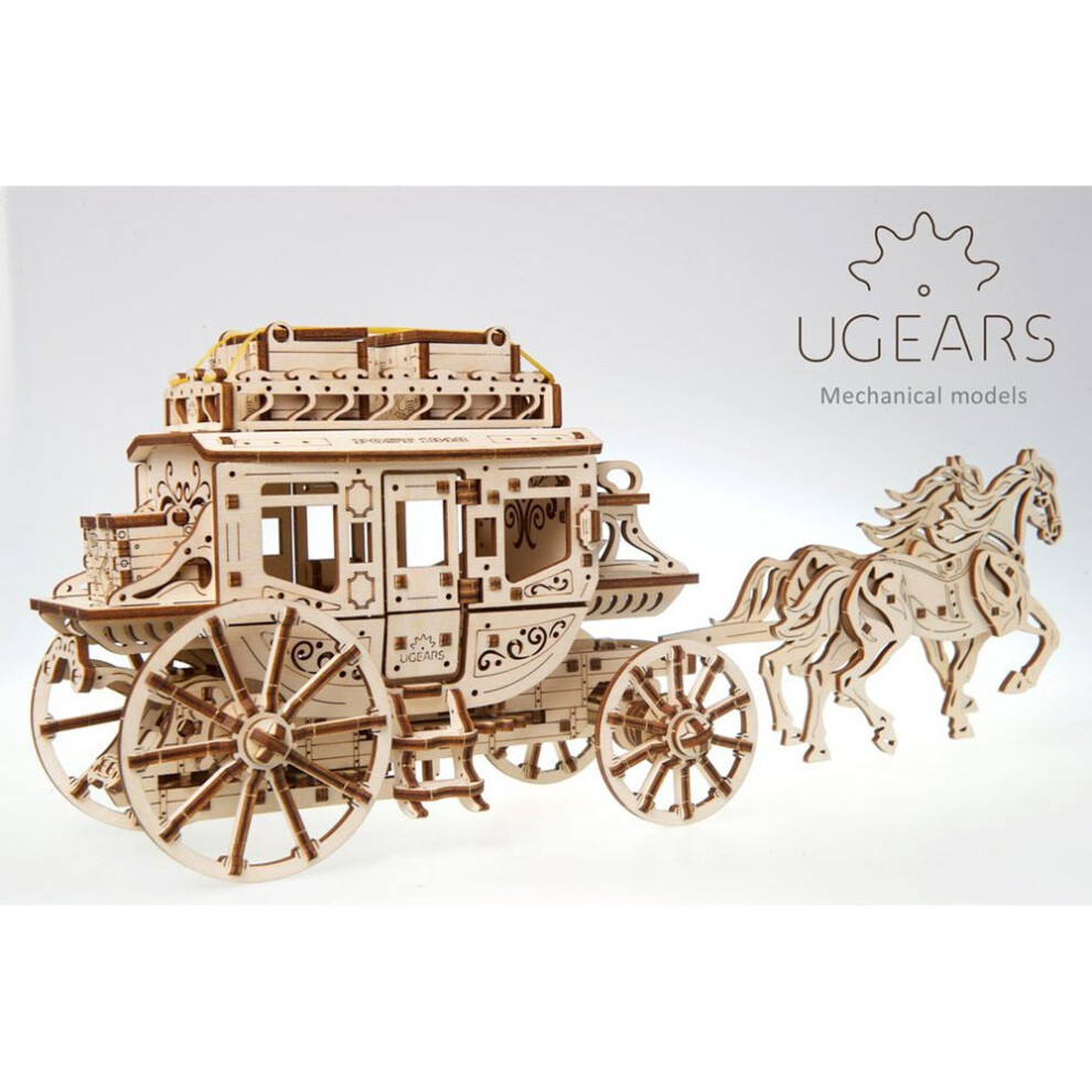 UGEARS Model Stagecoach Mechanical Wooden Model Kit 70045