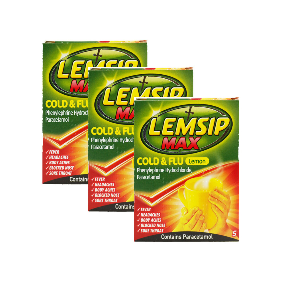 Lemsip Max Cold & Flu Lemon Hot Drink 15 Sachets